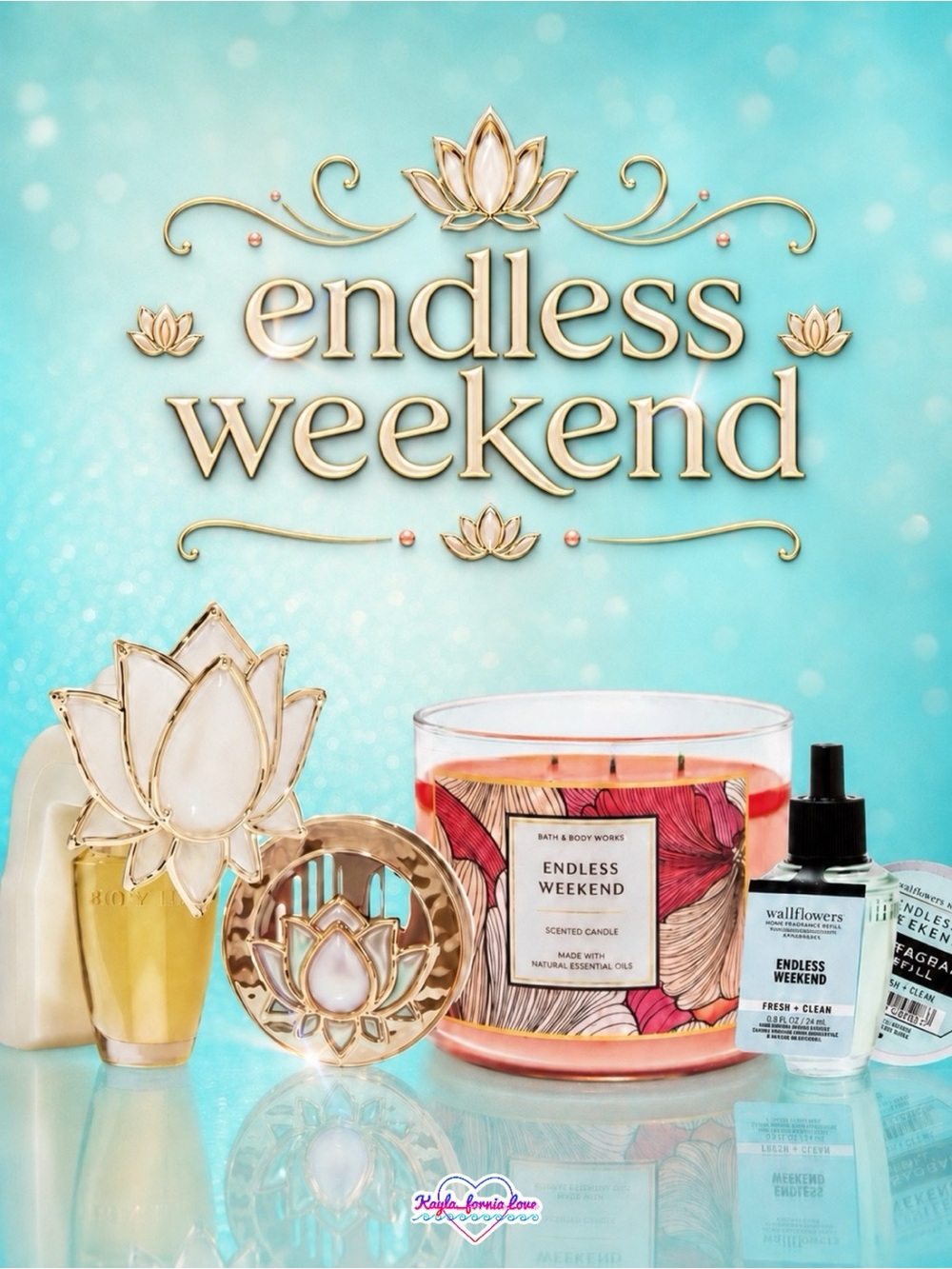 BBW Endless Weekend Rare Candle Lotus 5 Pc Set